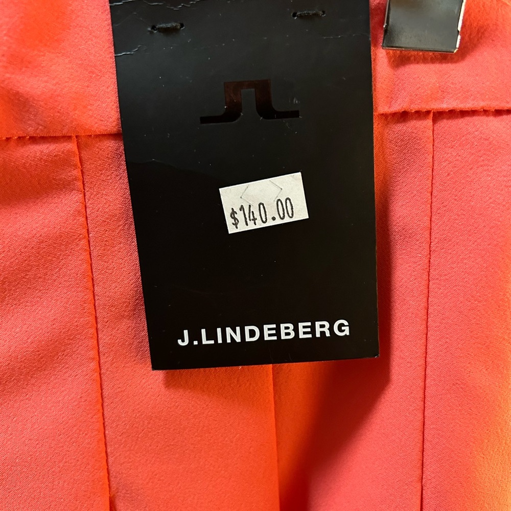 J.Lindeberg Coral-Red Pleated Mini Skirt - Picture 9 of 16